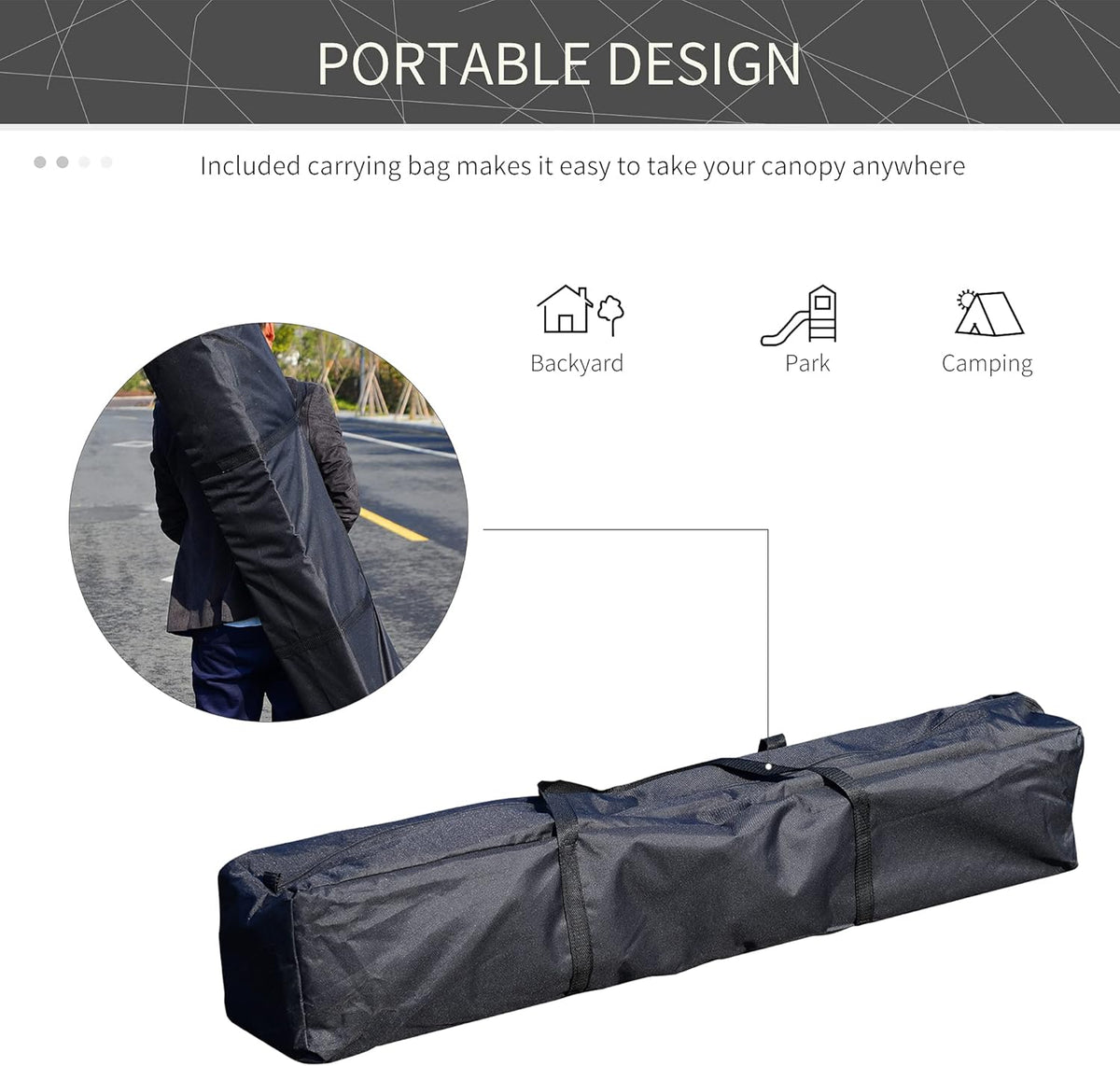 10'x 10' Outdoor Pop Up Canopy Tent with Slanted Legs M60600