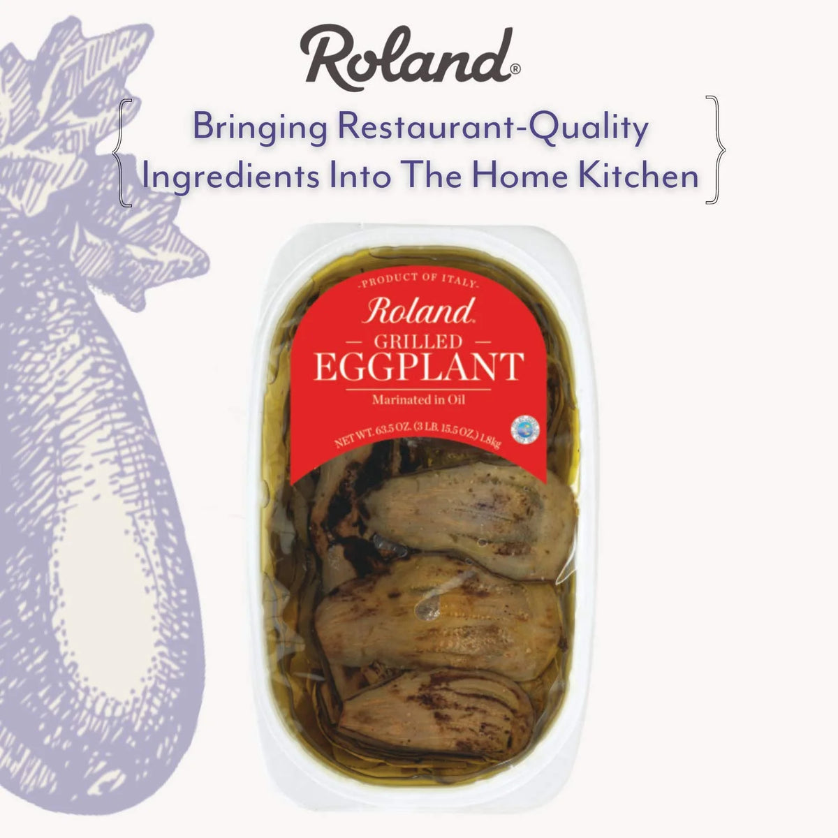 Grilled Eggplant Marinated In Oil, 63.5-Ounce Package I847980