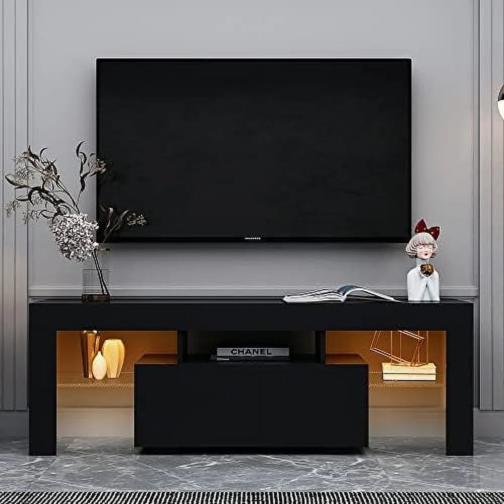 Modern TV Stand with 2 Cabinets Entertainment Center Wood TV Unit O1625