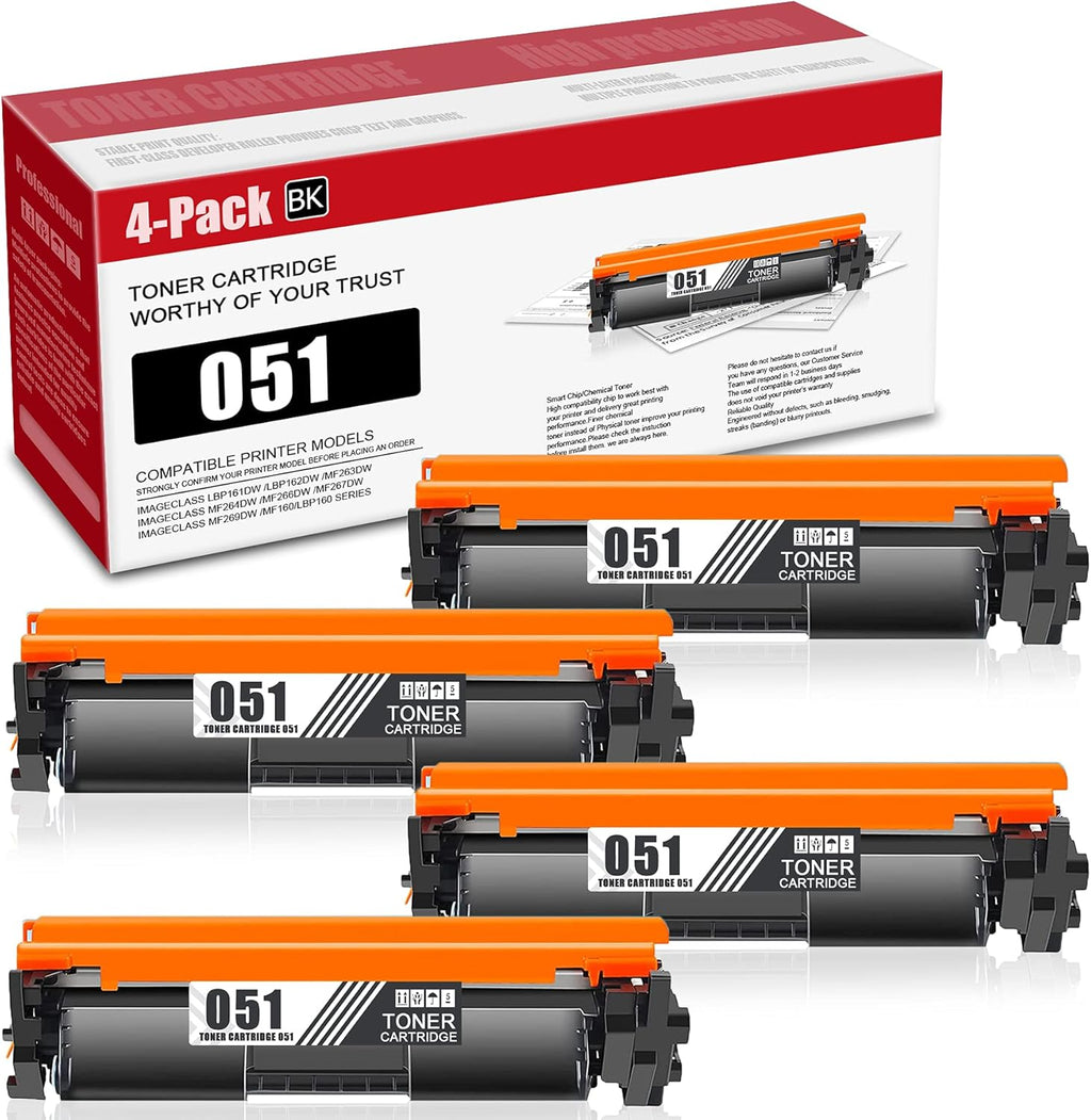4-Pack Black Compatible Toner Cartridge O107