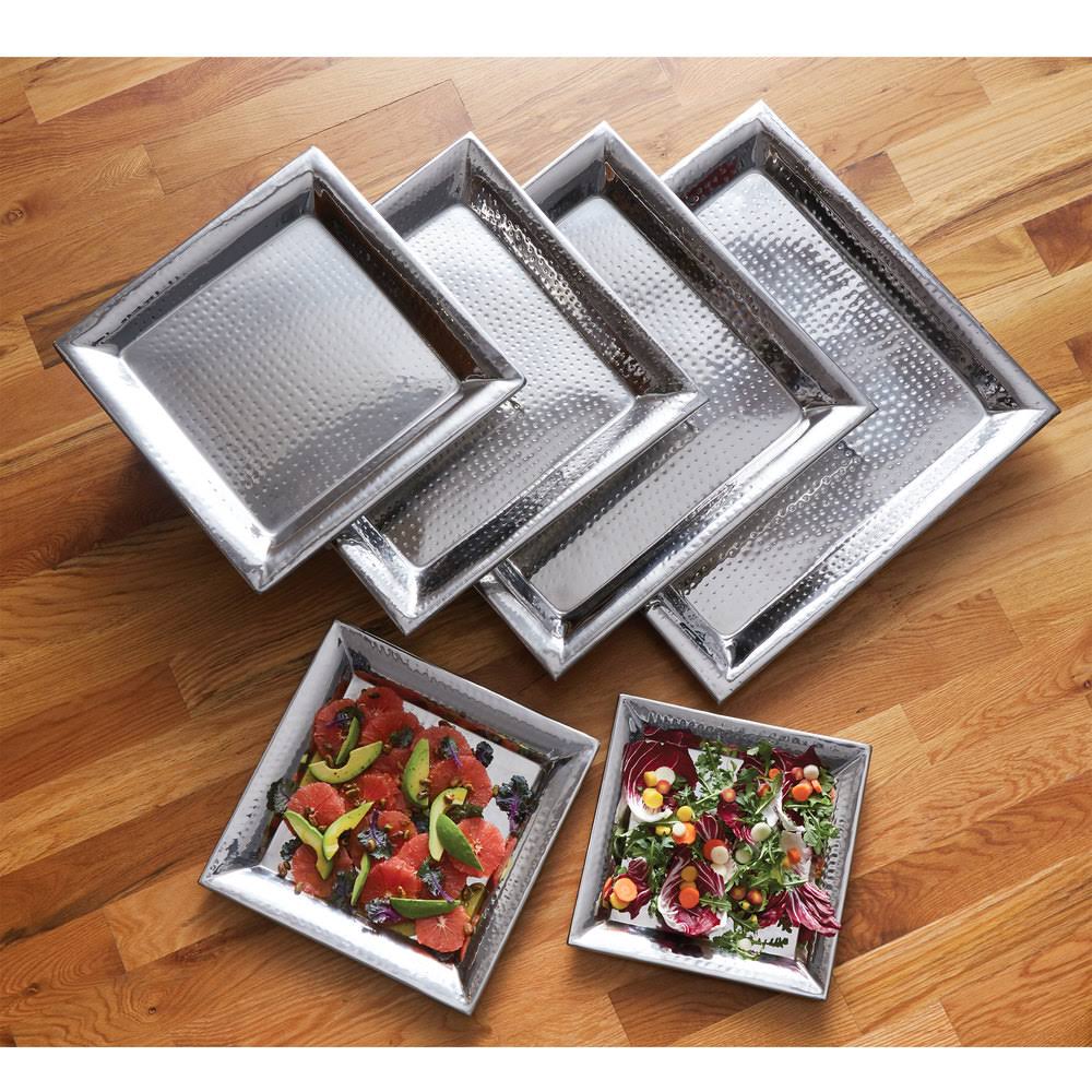 16x22 Square Hammered Tray T7314