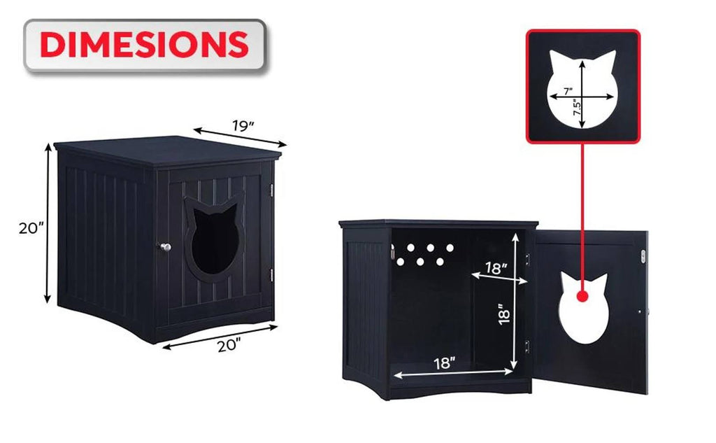 White Cat House Side Table Nightstand Pet House P7169