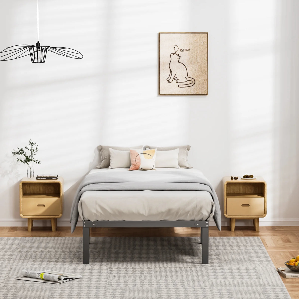 Queen Metal Platform Bed Frame Q11475