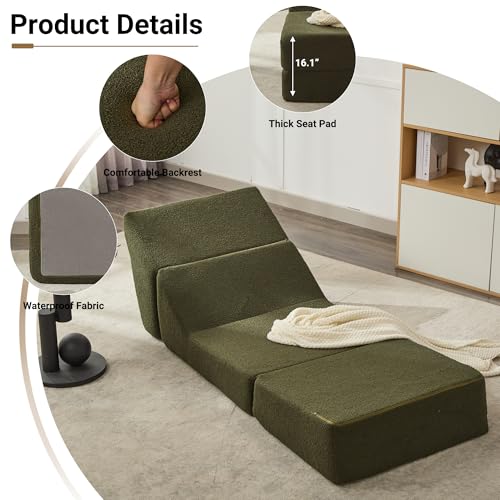Pink Folding Sofa Bed with Memory Foam G858333
