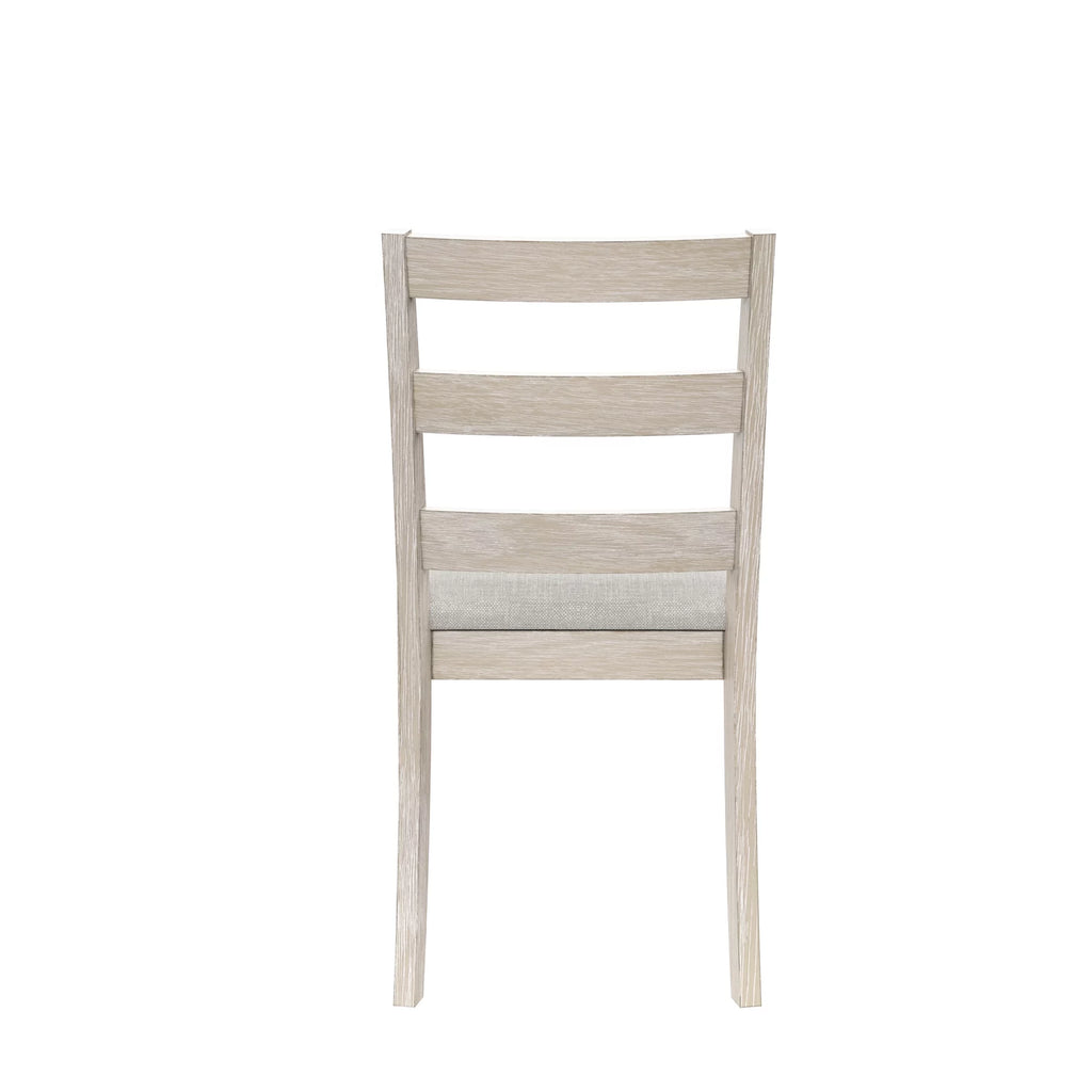 White Wood Ladder Back Dining Chair Set of 2 P839803