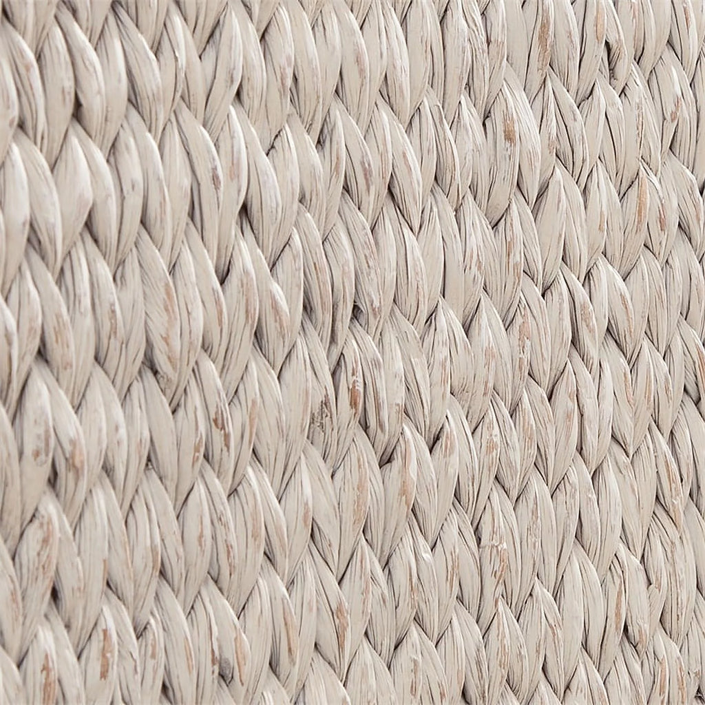 Dove White Queen Woven Wood Headboard I911