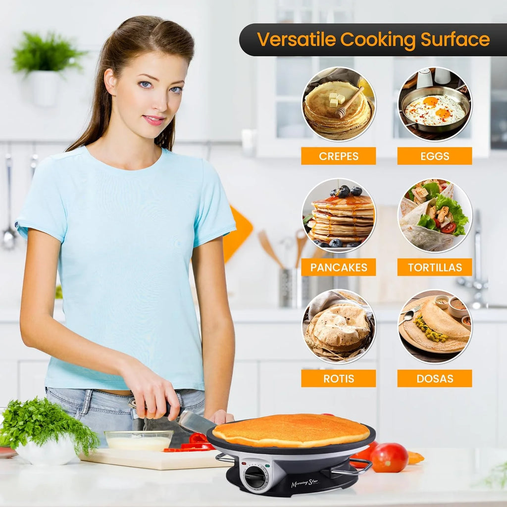 Electric Non Stick Crepe Maker with Temperature Knob C4901