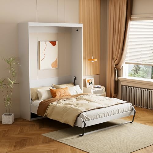 White Twin Size Murphy Wall Bed B38141