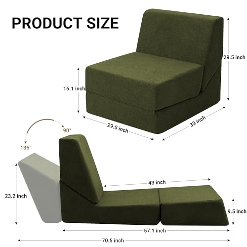 Pink Folding Sofa Bed with Memory Foam G858333