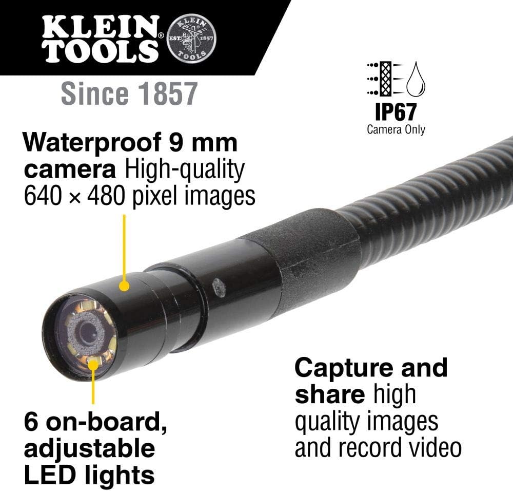 WiFi Borescope Inspection Camera with Rechargeable Lithium-Ion Battery and LED Lights H608574