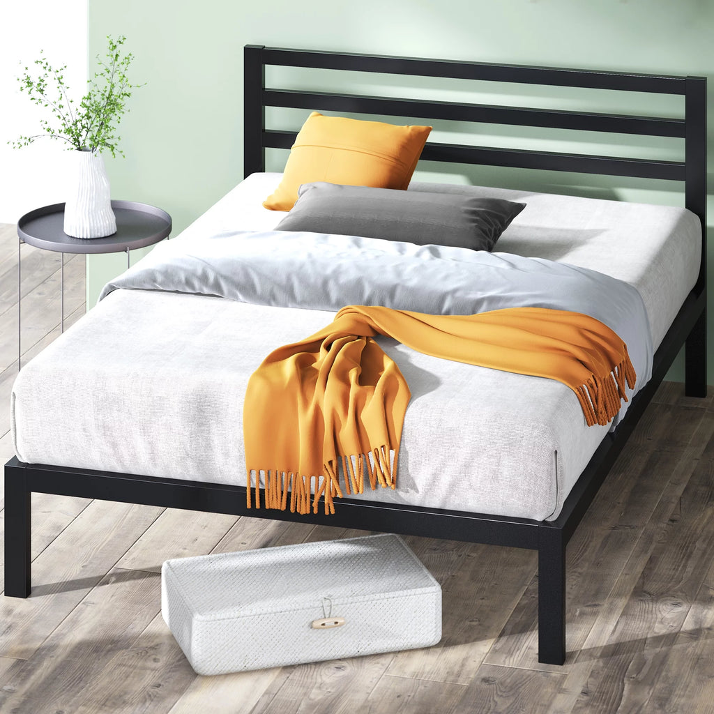 Queen Metal Platform Bed Frame with Headboard W881