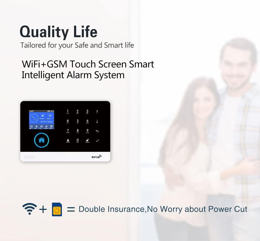 DIY Home Wi-Fi Alarm Kit with Motion Detector, Door/Window Sensor, Siren W620
