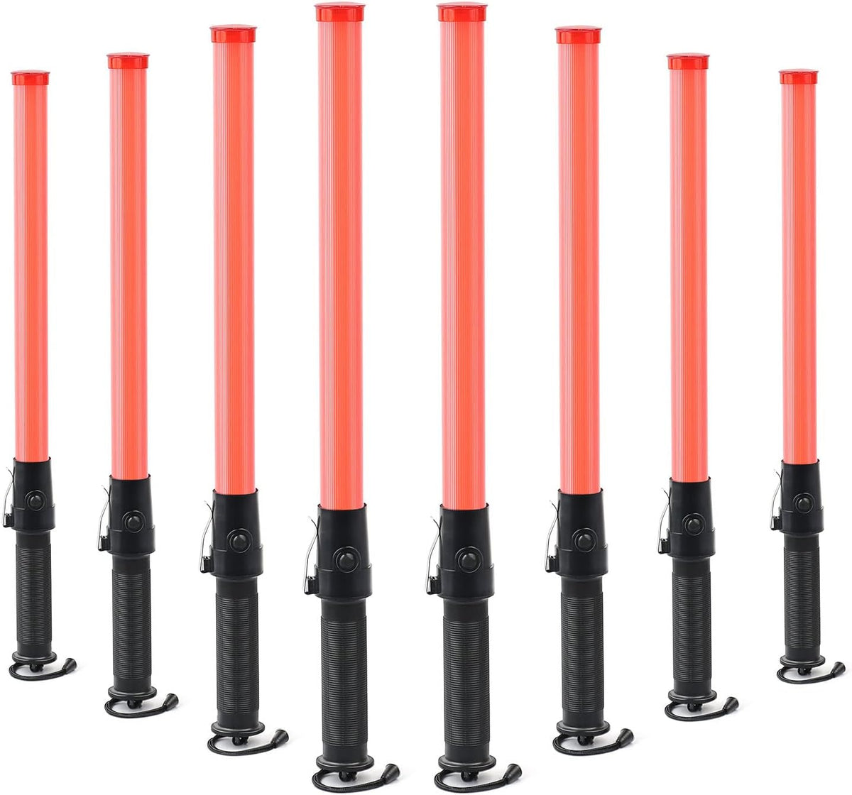 8 Pack 21-inch Safety Traffic Control Wand with 2 Flashing Modes X16337