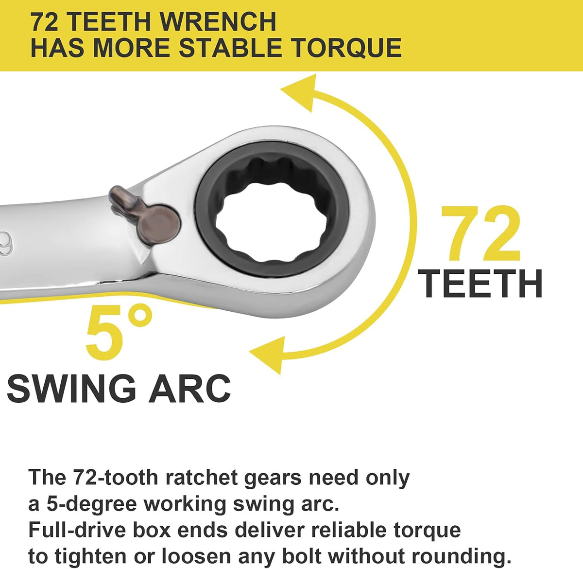 12-Piece Reversible Ratchet Combination Wrench Set, Metric, 8mm-19mm Chrome Vanadium Steel H24559