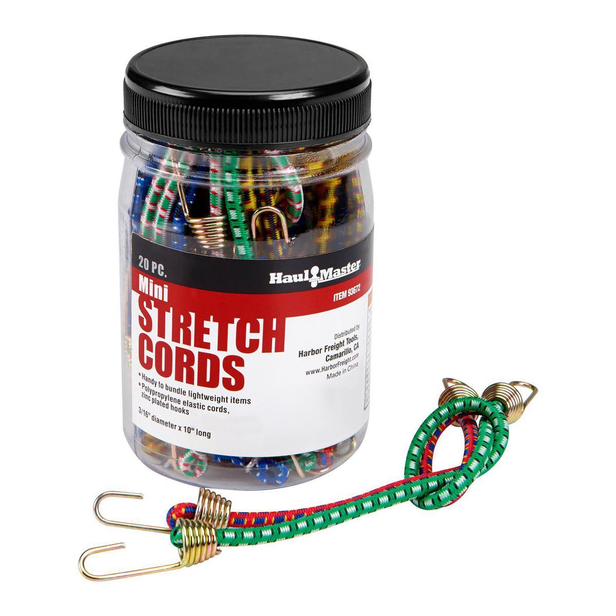 Mini Elastic Stretch Cords, 20-Piece W45222