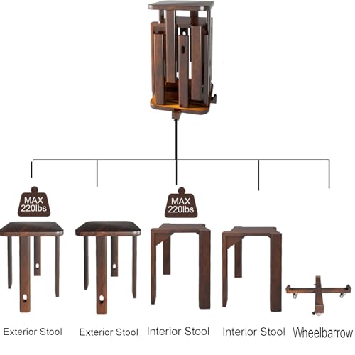 Stackable Stools Set of 4 Walnut Color O292900