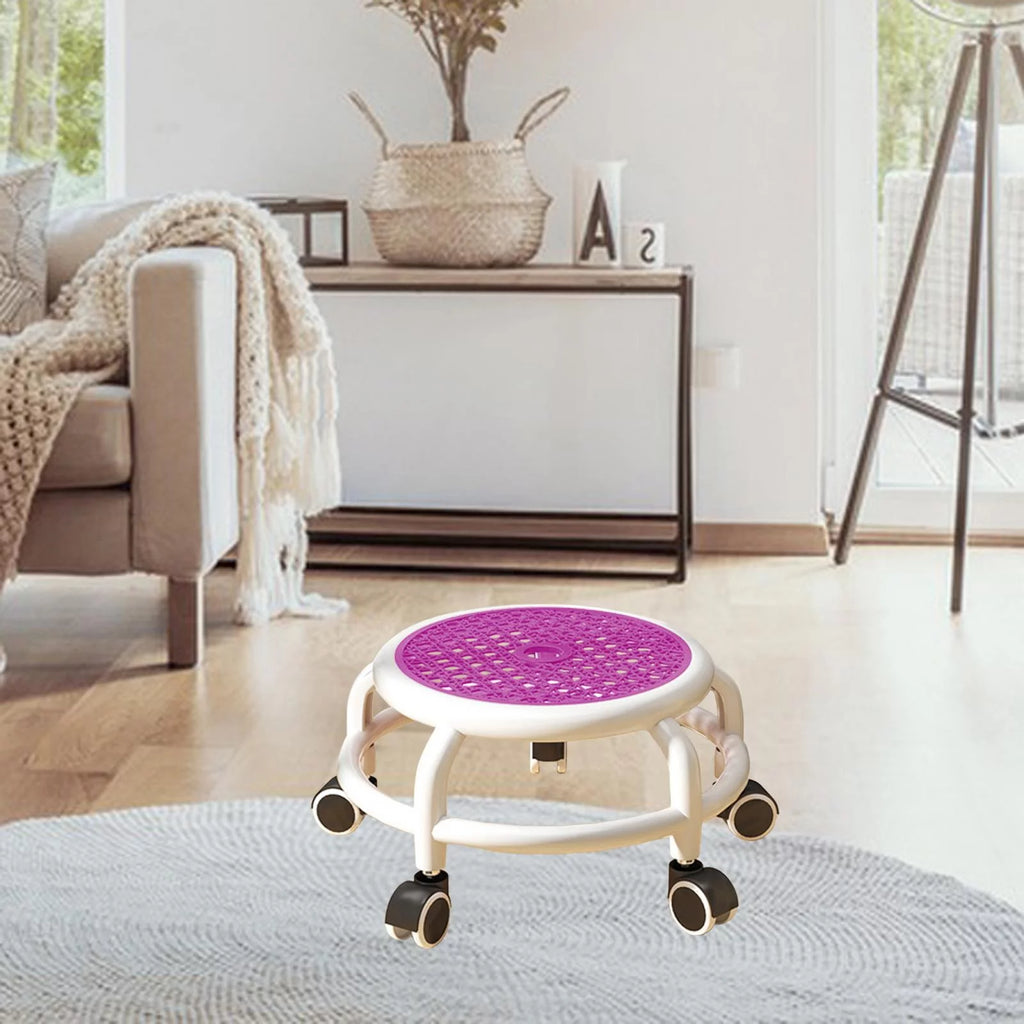 Violet Stool with Universal Wheels D56839