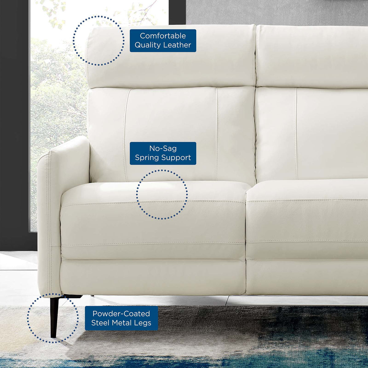 White Leather Sofa P865525