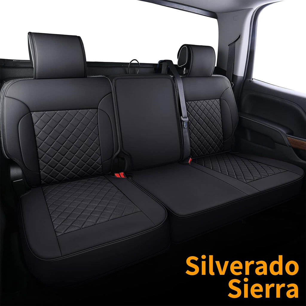 Black Faux Leather Seat Covers Full Set W54002