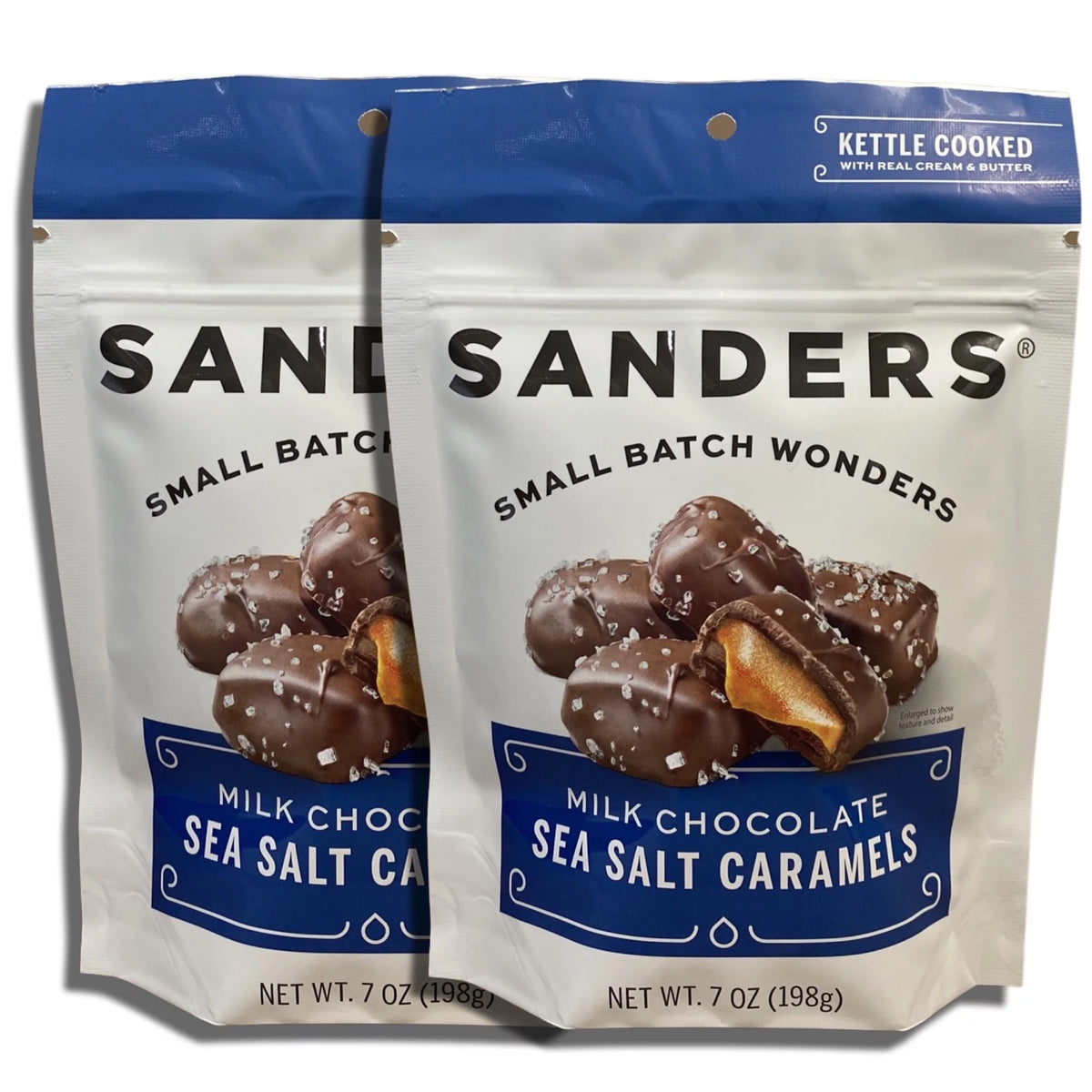 Milk Chocolate Sea Salt Caramels 7 Ounce Bag Value Pack of 2 T847
