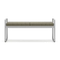 Blue Fabric Two Seat Bench with Brushed Nickel Frame R94836