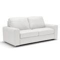 White Leather Sofa Sleeper with Full Size Pull Out Mattress J8364