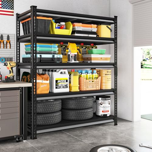 48" W Blue 3-Tier Metal Garage Shelving Q534