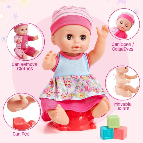 12in Baby Doll Crib and High Chair Set with 20pcs Accessories B101803