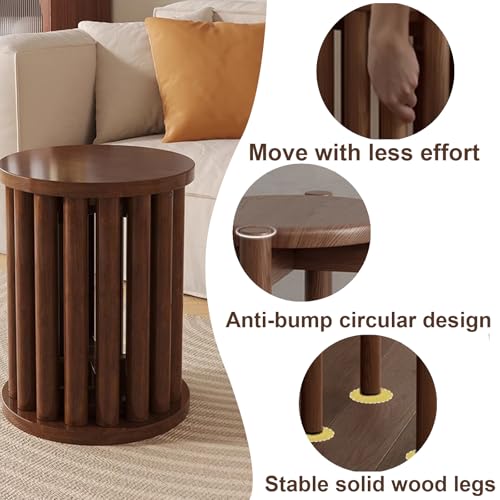Stackable Stools Set of 4 Walnut Color O292900