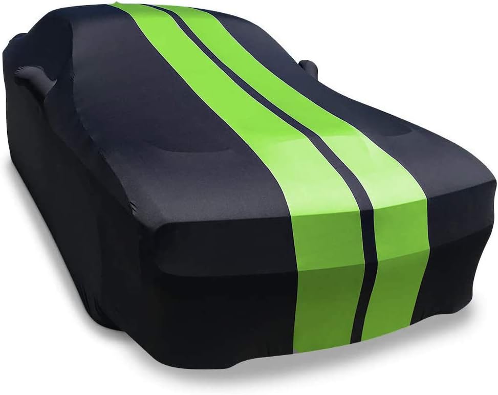 Indoor Car Cover Black with Red Stripes D229968