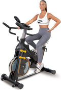 Heavy-Duty 115 LB Magnetic Resistance Exercise Bike with 2X1 lb Dumbbells F84396