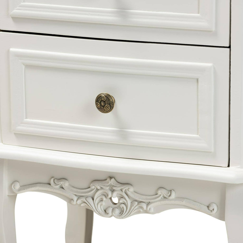 French White and Cherry Brown Dresser S8026