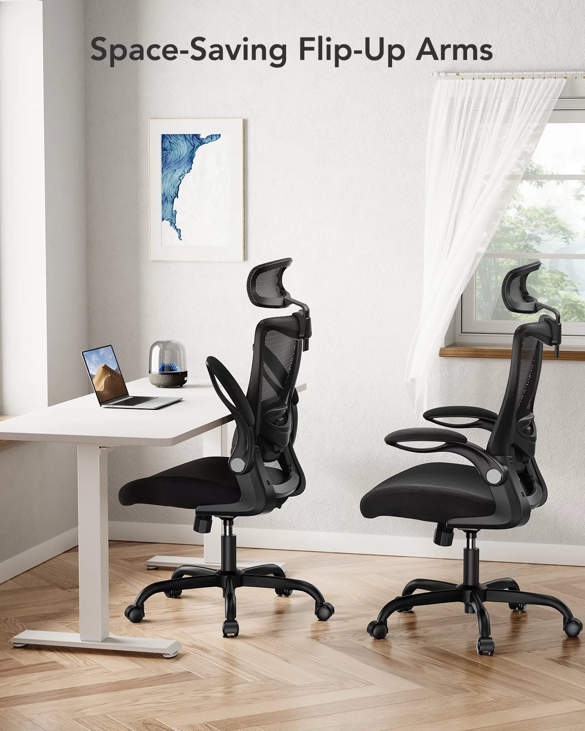 High Back Mesh Ergonomic Office Chair with Lumbar Support & Headrest N39066
