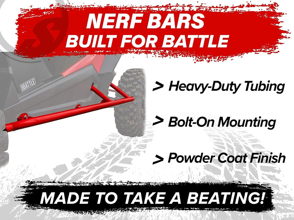 Red Nerf Bars / Rock Sliders / Tree Kickers for Polaris RZR XP 1000 X808491