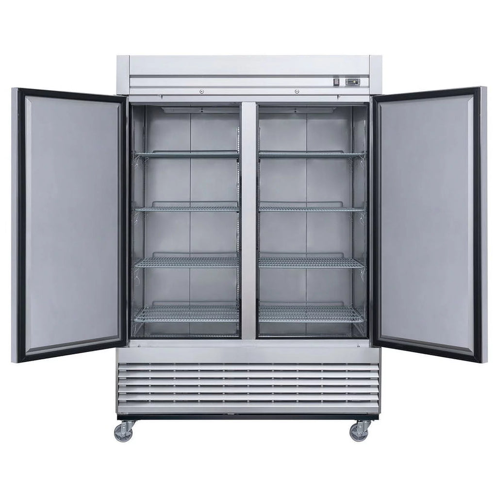 55 in. Two Door Upright Reach-in Freezer in Stainless Steel 40.7 Cu. Ft. N5543