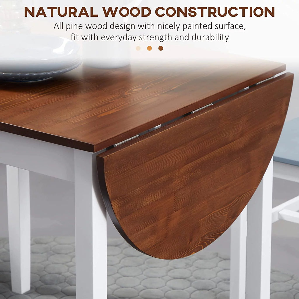 Brown Drop Leaf Solid Wood Dining Table X533