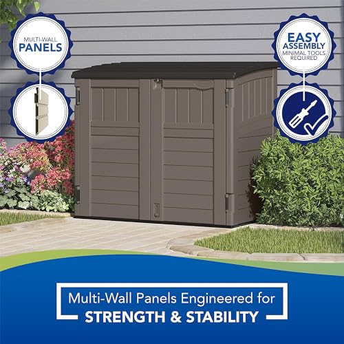Outdoor Storage Shed, Horizontal, 4' x 2.5', Stoney Grey Y6315