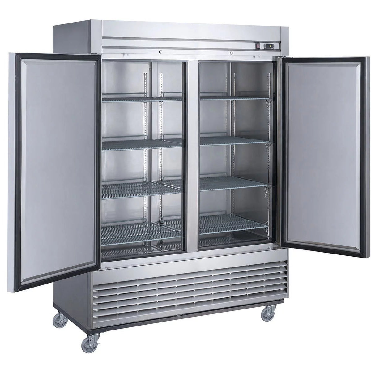 55 in. Two Door Upright Reach-in Freezer in Stainless Steel 40.7 Cu. Ft. N5543