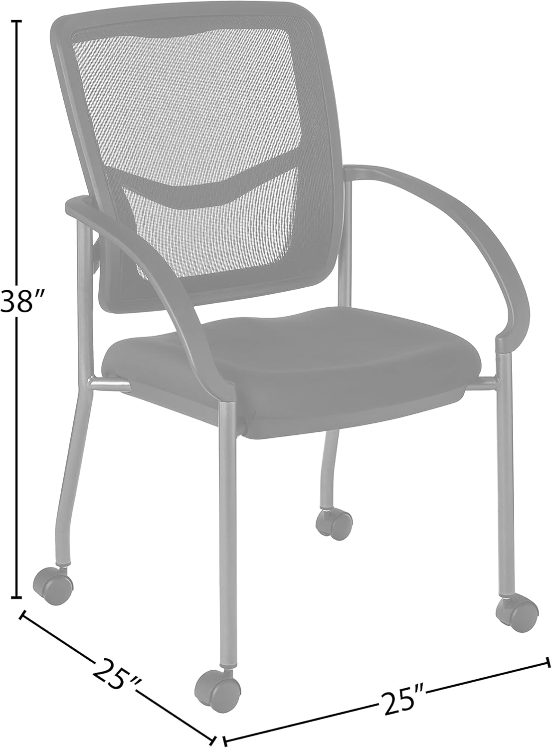 Black Stacking Visitors Chair with Casters R7201