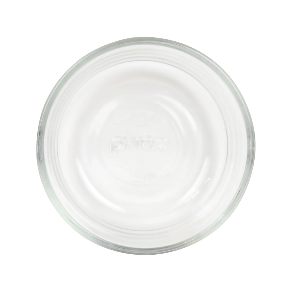 1-Cup Clear Round Glass Food Storage Bowl with Blue Lid, 6-Pack R1440