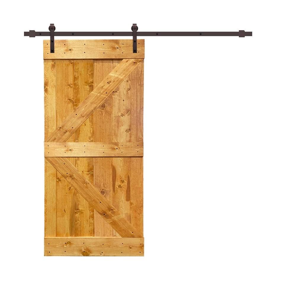 Colonial Maple Stained Wood Sliding Barn Door with Hardware Kit T555110