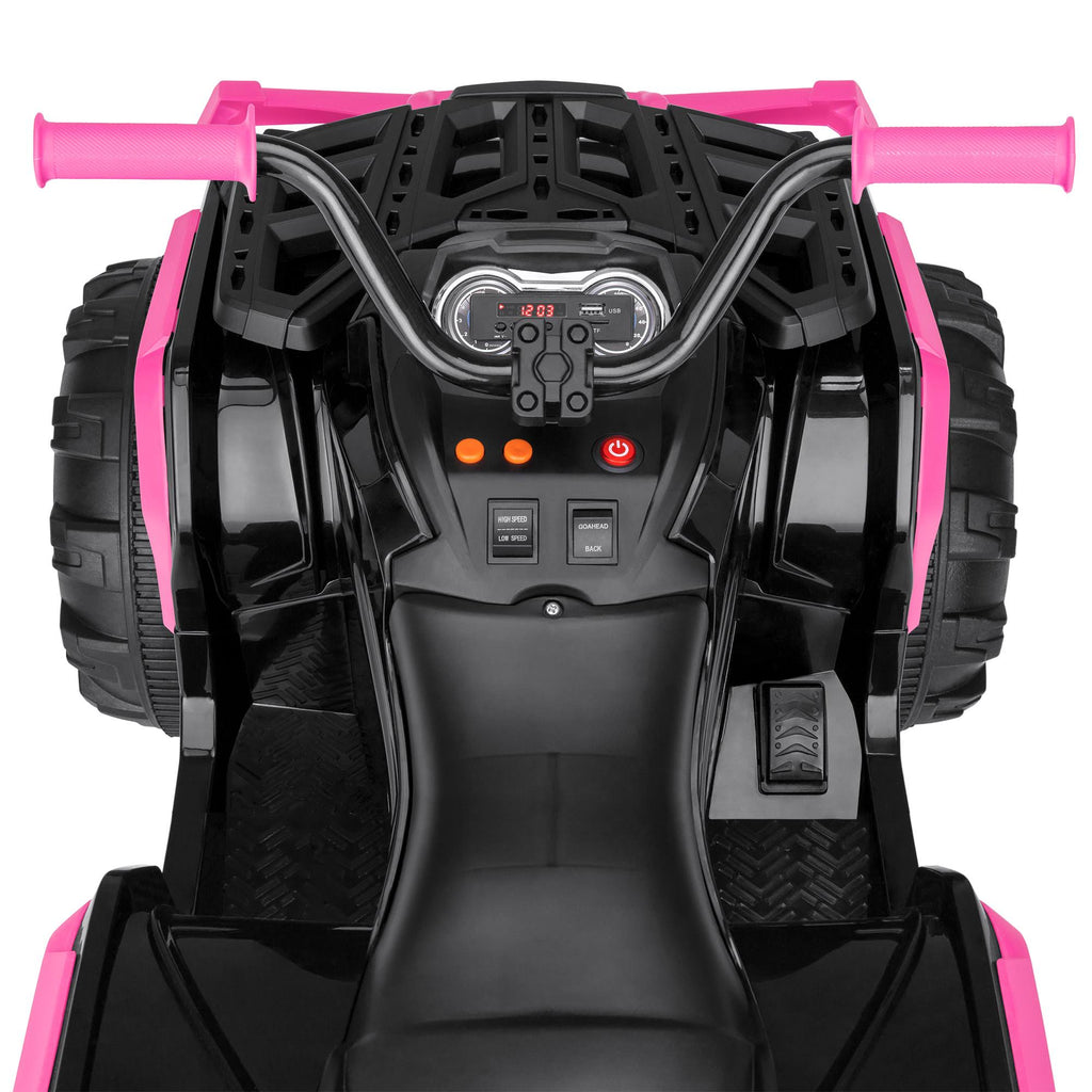 12V Pink Kids 4-Wheeler ATV Ride On Car Toy with LED Headlights C178