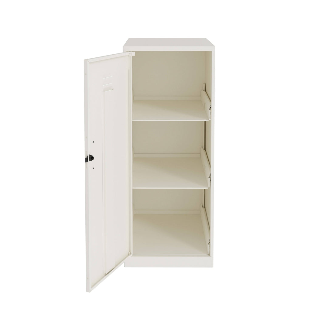 White 3 Shelf Metal Locker Cabinet K4596