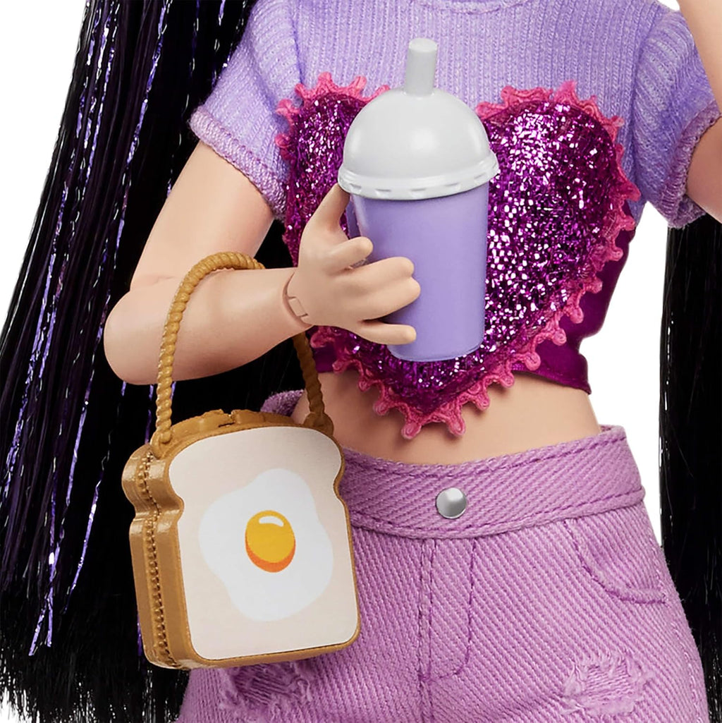 Renee Posable Fashion Doll with Long Black Hair, 11 Pieces I605997