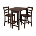 3 Piece Counter Height Drop Leaf Solid Wood Dining Set G4686