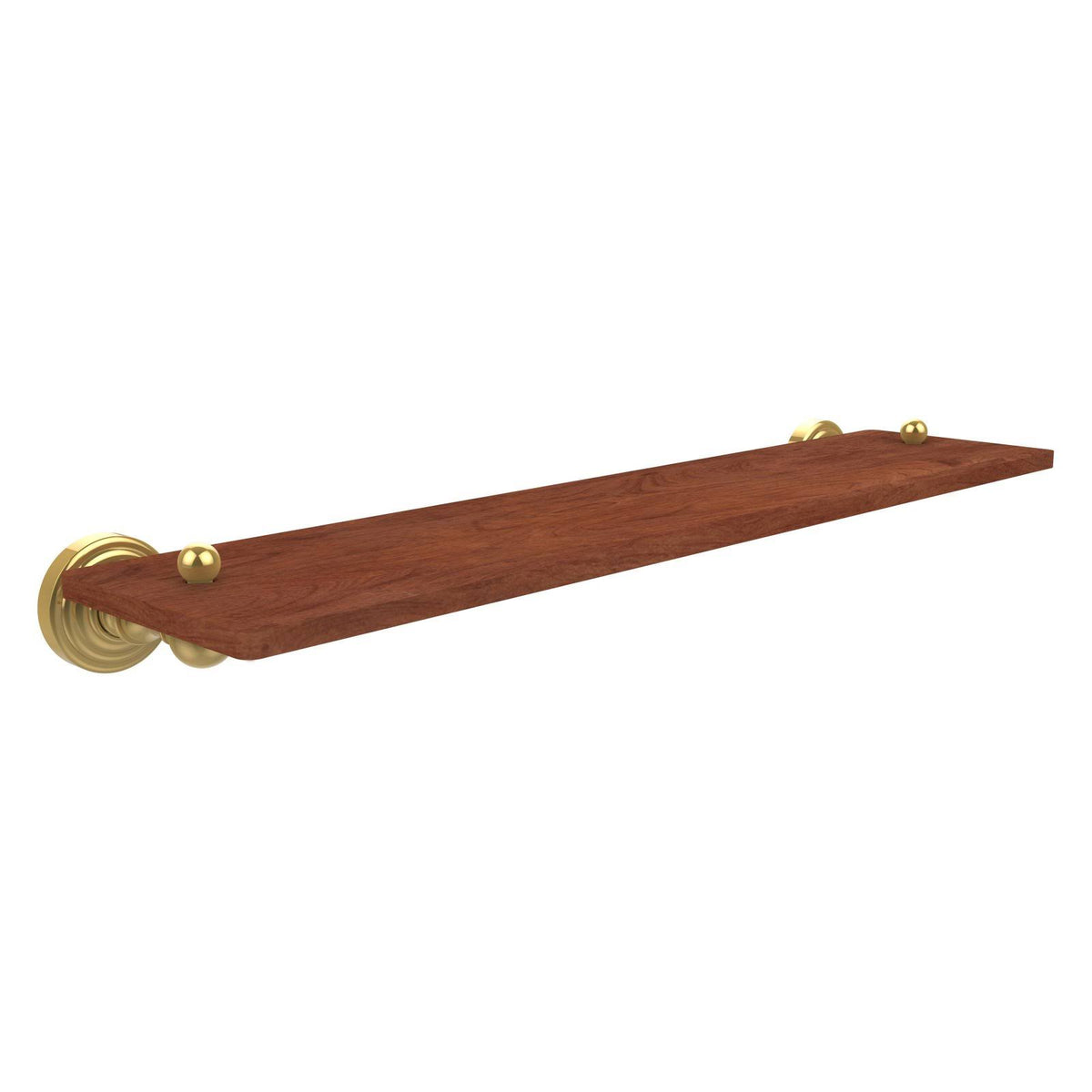 Polished Brass Solid Ironwood Shelf W38834