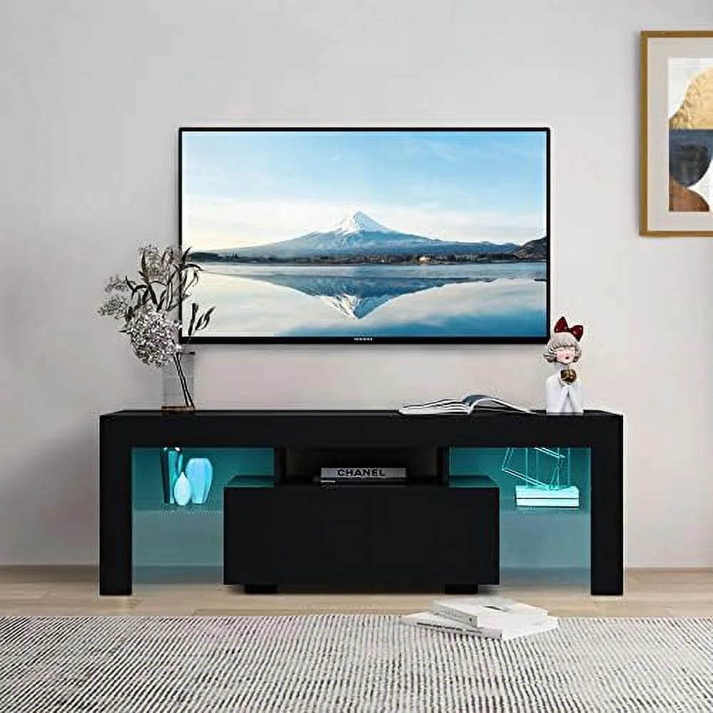 Modern TV Stand with 2 Cabinets Entertainment Center Wood TV Unit O1625