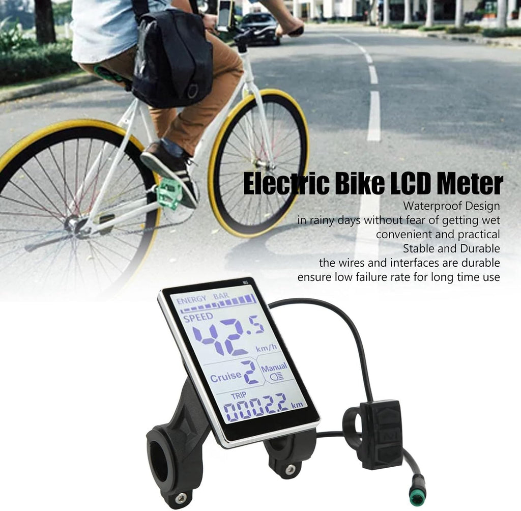 24V 36V 48V 60V 5 Pin M5 LCD Panel Screen for 31.8 22.2mm Handlebar Electric Bikes G3210