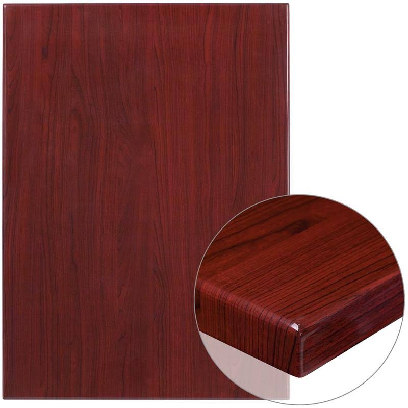 Rectangular High-Gloss Walnut Resin Table Top Z386