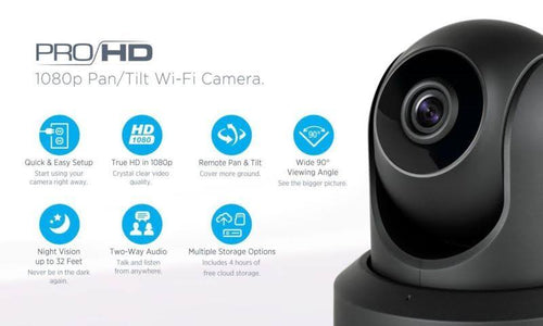1080p WiFi Indoor Pan/Tilt Security IP Camera Black A742